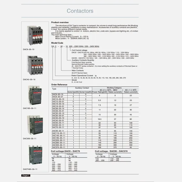 Un contactor en serie-catálogo-de CDADA