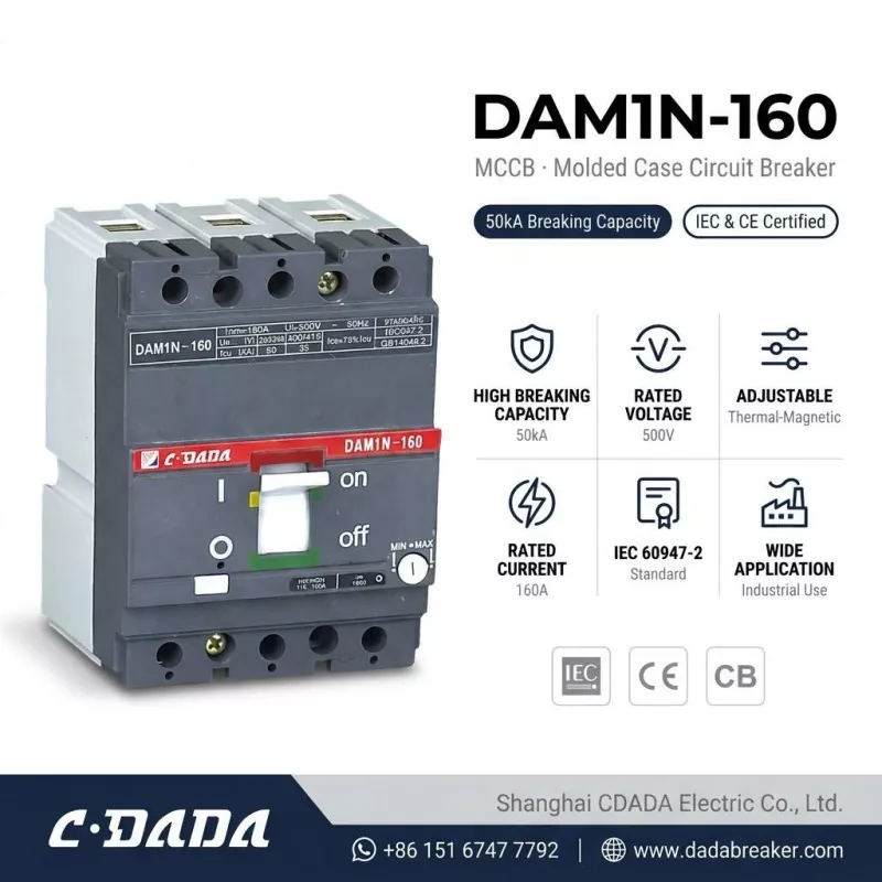 CDADA lanza el disyuntor MCCB DAM1N-160 160A de alta capacidad